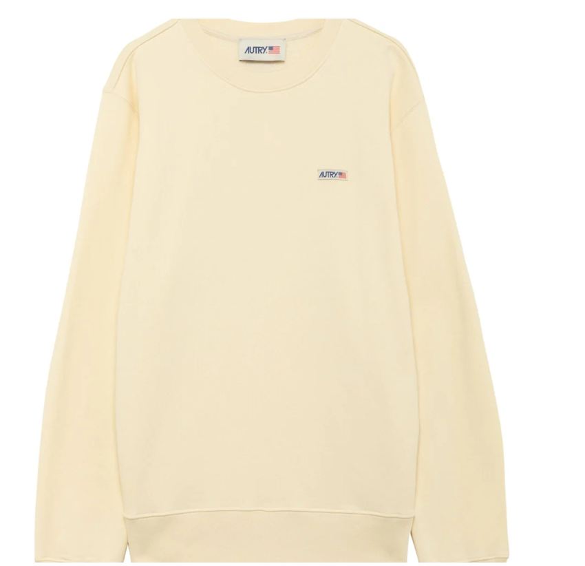 Sudadera Autry cuello redondo amarillo claro